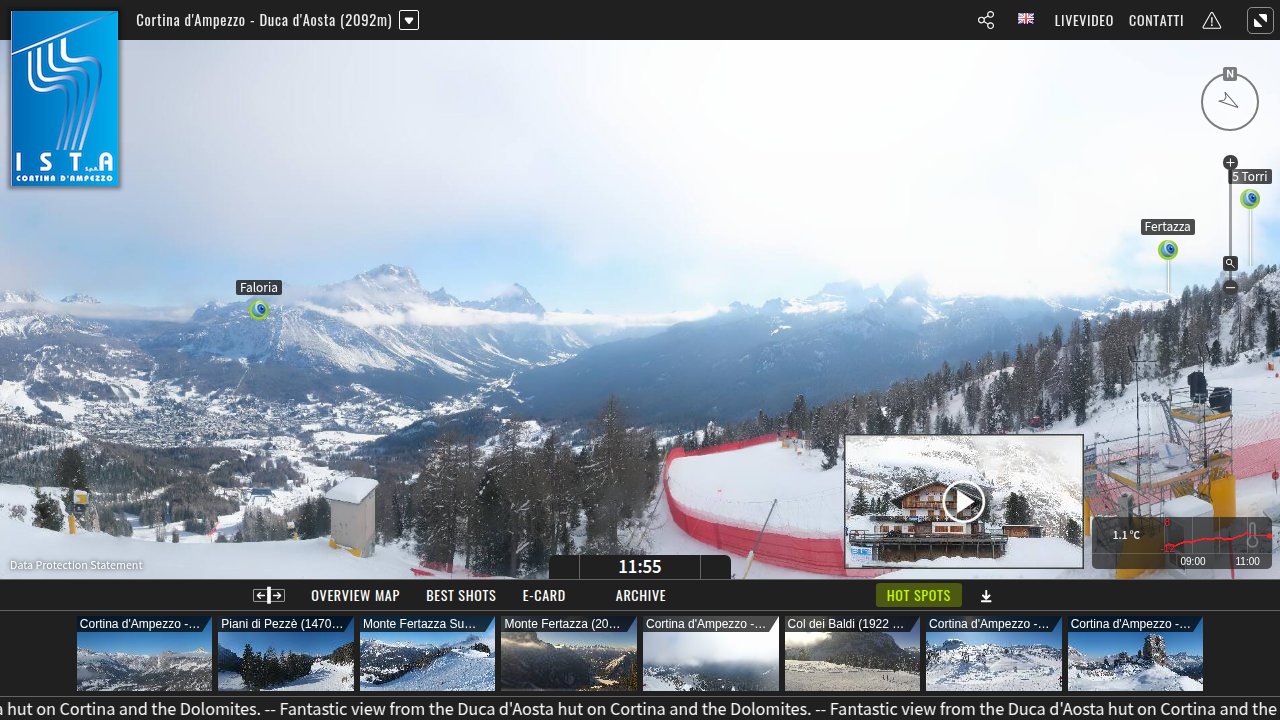 Live webcam from Cortina d'Ampezzo
